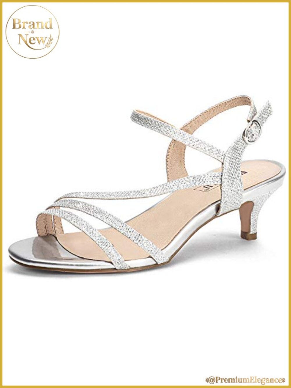 Strappy Kitten Heels Open Toe Sandals 2 Inch Dressy Slingback Buckle